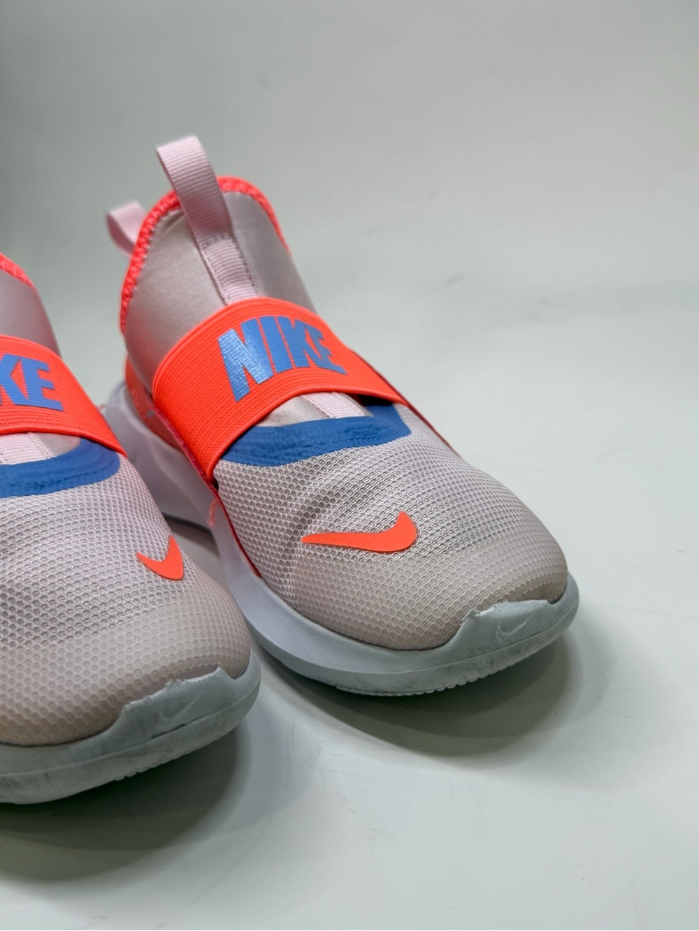 Nike Kids Slip-On Sneakers in Pink, Coral & Blue - Picture 5 of 11